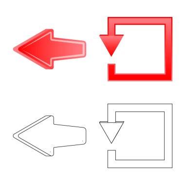 Vektör tasarım öğesi ve ok sembolü. Öğe ve yön hisse senedi vektör çizim seti.