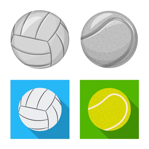 Vektorové ilustrace sportu a míč znamení. Kolekce sport a sportovní vektorové ikony pro stock. — Stockový vektor