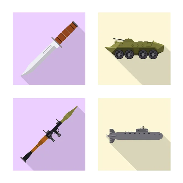 Objeto aislado de arma y símbolo de arma. Colección de armas y ejército símbolo de stock para la web . — Vector de stock