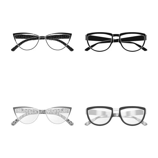 Objeto isolado de óculos e sinal de quadro. Coleção de óculos e ícone de vetor acessório para estoque . — Vetor de Stock
