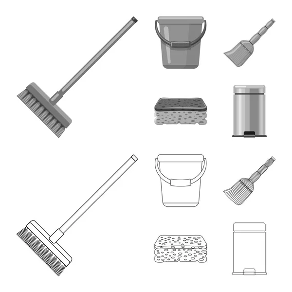Illustrazione vettoriale del segno di pulizia e servizio. Set di pulizia e illustrazione vettoriale di magazzino per la famiglia . — Vettoriale Stock