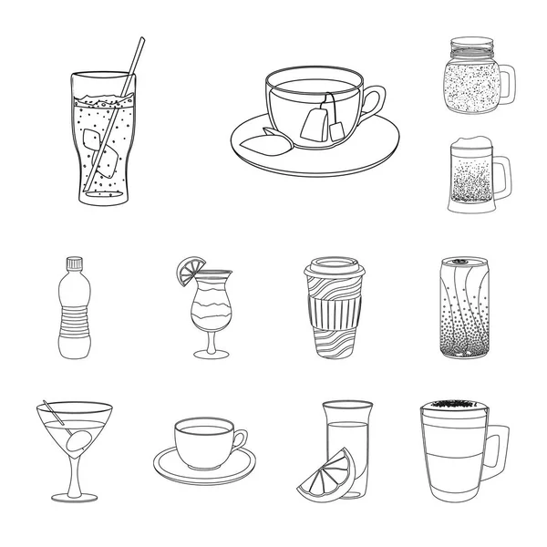 Diseño vectorial del logotipo de la bebida y la barra. Colección de bebidas y partido icono de vectores para la acción . — Archivo Imágenes Vectoriales