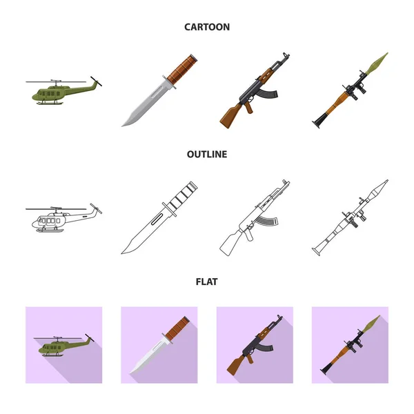 Ilustración vectorial del arma y el logotipo del arma. Colección de armas y ejército stock vector ilustración . — Vector de stock