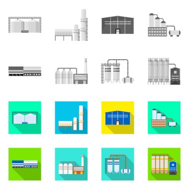 Üretim ve yapısı sembolü yalıtılmış nesne. Üretim ve teknoloji vektör simgesini hissenin koleksiyonu.