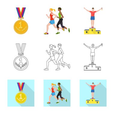 Spor ve kazanan simge vektör tasarımı. Spor ve fitness hisse senedi simgesi için web topluluğu.