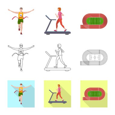 Spor ve kazanan logo vektör tasarımı. Spor ve fitness hisse senedi vektör çizim topluluğu.