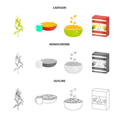 Mısır tarlası ve sebze logosu yalıtılmış nesne. Mısır tarlası ve vejetaryen hisse senedi vektör çizim.