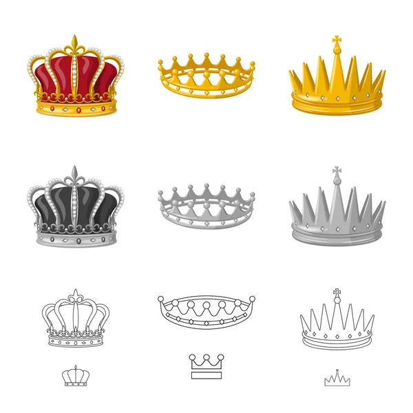 Ilustração vetorial do símbolo medieval e da nobreza. Coleção de medieval e monarquia símbolo de estoque para web . — Vetor de Stock