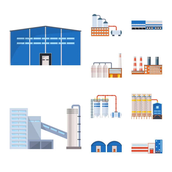 Vector illustration of industry and building logo. Collection of industry and construction vector icon for stock. — Stock Vector
