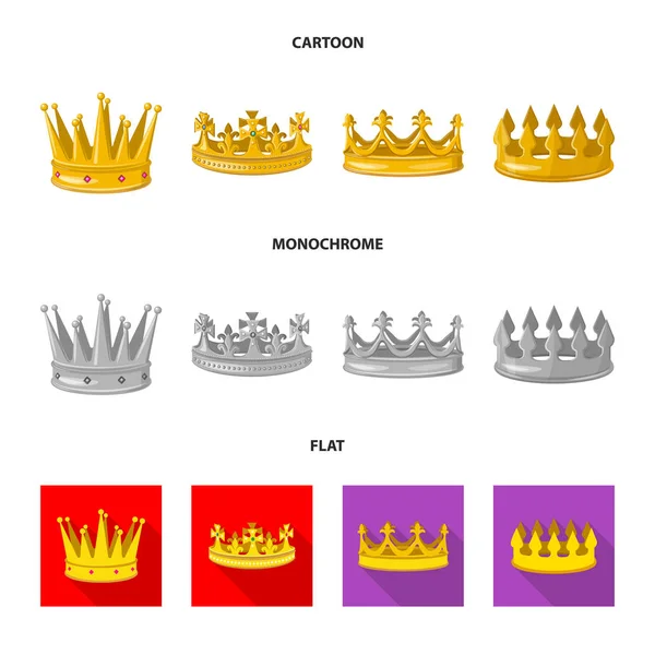 Geïsoleerde object van middeleeuwse en adel pictogram. Set van middeleeuwse en monarchie aandelensymbool voor web. — Stockvector