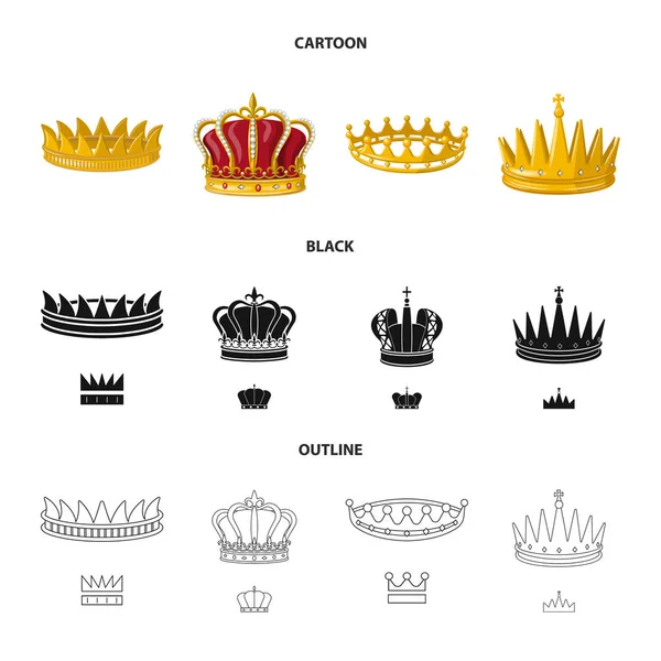 Isolerade objekt av medeltida och adeln logotyp. Uppsättning av medeltida och monarkin aktiesymbol för webben. — Stock vektor