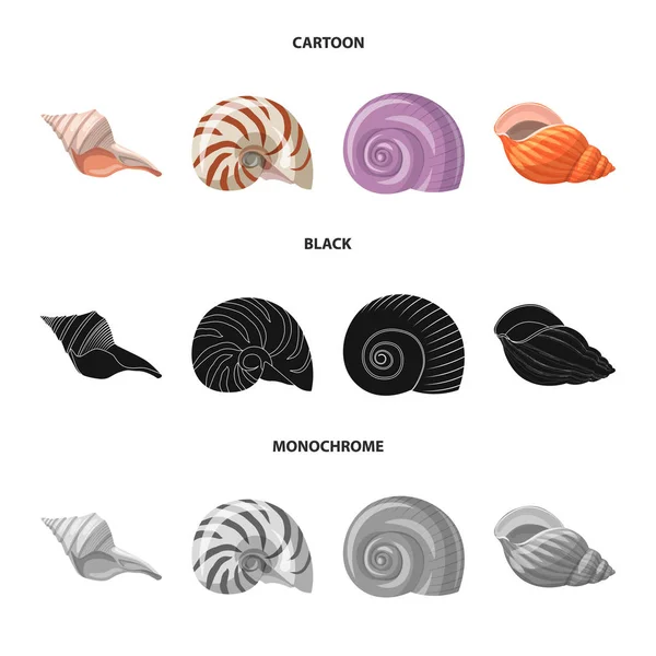 Vektorillustration av ikonen djur och dekoration. Samling av djur- och ocean aktiesymbol för webben. — Stock vektor