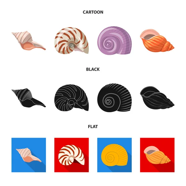 Vektor design av ikonen djur och dekoration. Samling av djur- och ocean aktiesymbol för webben. — Stock vektor