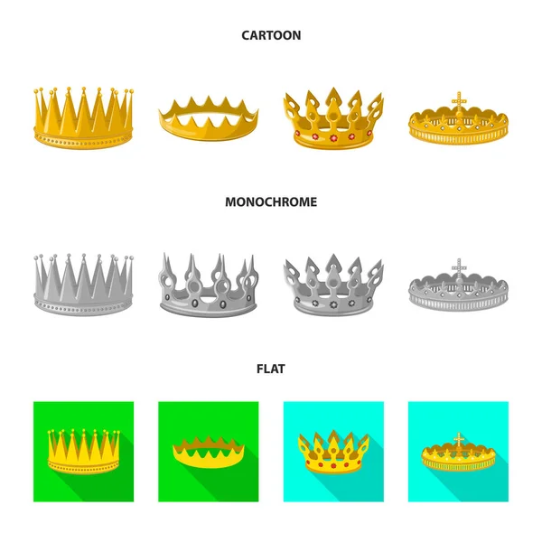 Illustration vectorielle de l'icône médiévale et noble. Collection d'icône vectorielle médiévale et monarchique pour stock . — Image vectorielle