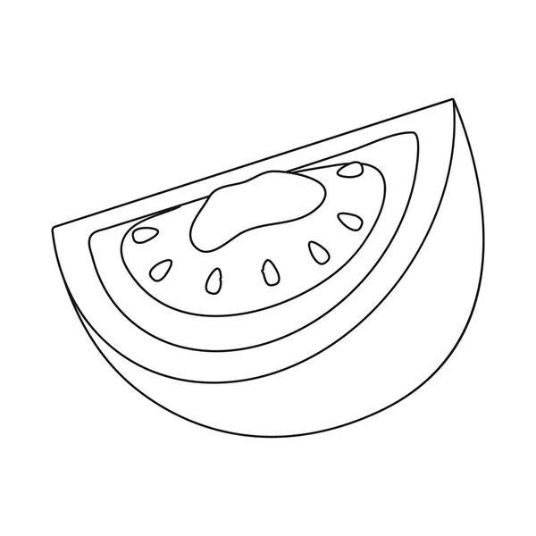 Yarım ve domates logosu izole nesne. Stok için yarım ve dilim vektör simgesi kümesi. — Stok Vektör