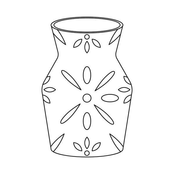 Isolated object of vase and clay icon. Set of vase and interior stock vector illustration. — Stock Vector