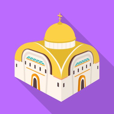 Kilise ve ortodoks işareti vektör tasarımı. Web için kilise ve şapel stok sembolü seti.