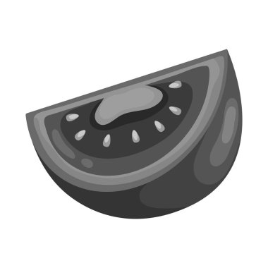 Yarım ve domates logosu vektör illüstrasyon. Yarım ve dilim stok vektör çizimseti.