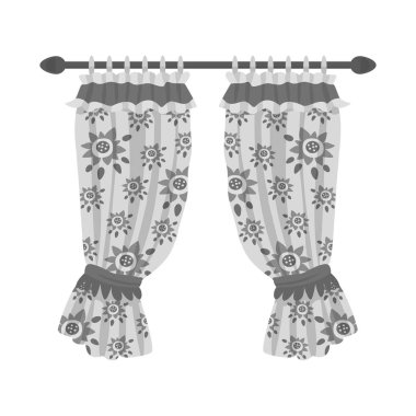 Perdeler ve şerit sembolü vektör illüstrasyon. Perdeler ve jartiyer stok vektör illüstrasyon seti.