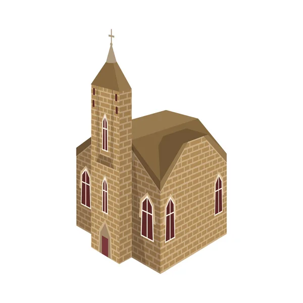 Ilustração vetorial da igreja e logotipo católico. Coleção de igreja e medieval ilustração vetor de estoque . — Vetor de Stock