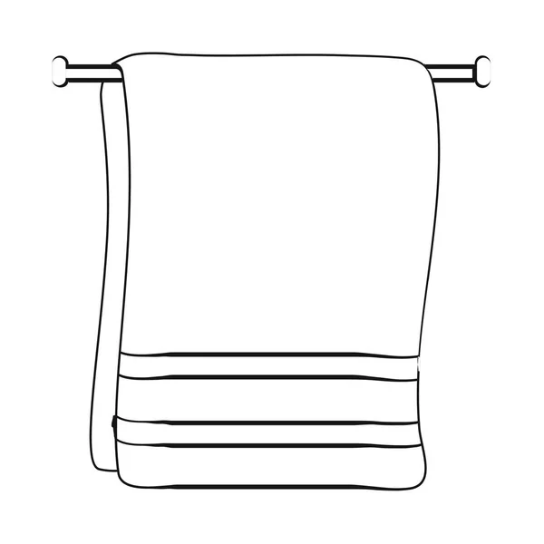 Isolerat objekt av handduk och tvätt symbol. Uppsättning av handduk och hotell aktiesymbol för webben. — Stock vektor