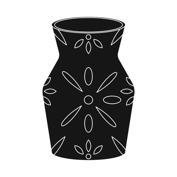 花瓶と粘土のロゴのベクターデザイン。ストック用花瓶と内部ベクトルアイコンのセット. — ストックベクタ