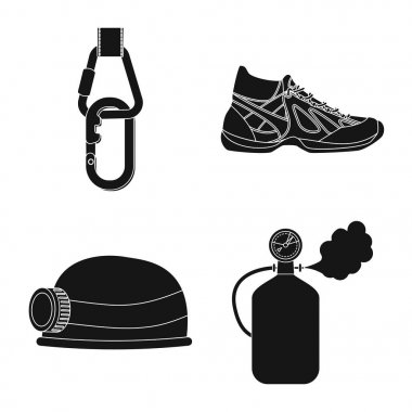 Dağcılık ve en yüksek işareti tasarımı vektör. Dağcılık ve kamp stok vektör çizim.