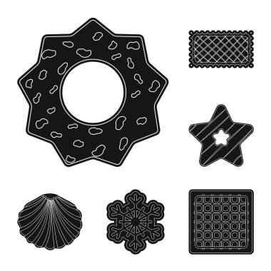 Bisküvi ve kek simge vektör tasarımı. Bisküvi ve çikolata vektör simgesini hissenin topluluğu.