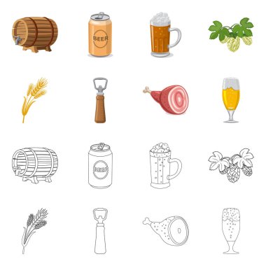 Bar ve pub simge vektör tasarımı. Pub ve hisse senedi için iç vektör simge kümesi.