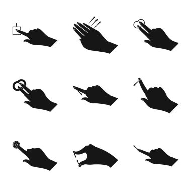 Dokunmatik ve el logo vektör Illustration. Dokunmatik ekran ve dokunmatik hisse senedi vektör çizim topluluğu.