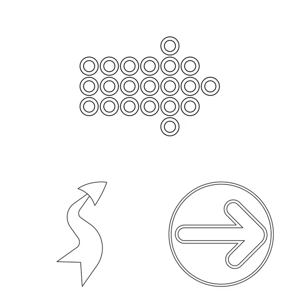 Objeto isolado de elemento e ícone de seta. Coleção de elemento e ícone de vetor de direção para estoque . —  Vetores de Stock