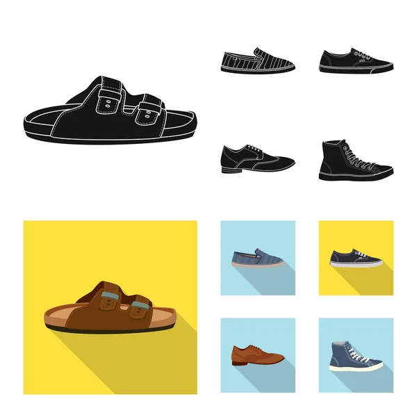 Isolé objet de chaussures et chaussures logo. Collection de chaussures et icône vectorielle pied pour stock . — Image vectorielle