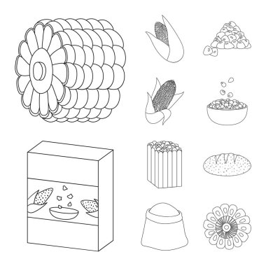 Çiftlik ve ürün simgesivektör tasarımı. Stok için çiftlik ve beslenme vektör simgesi kümesi.