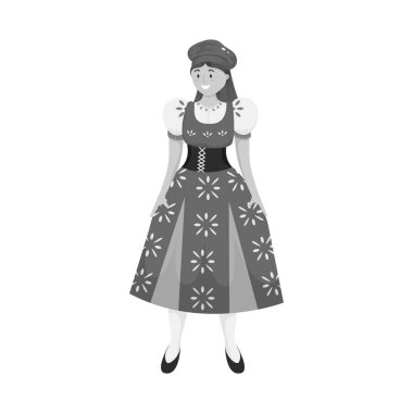 Kadının izole nesnesi ve Portekizce işareti. Kadın ve kırmızı stok vektör illüstrasyon koleksiyonu.