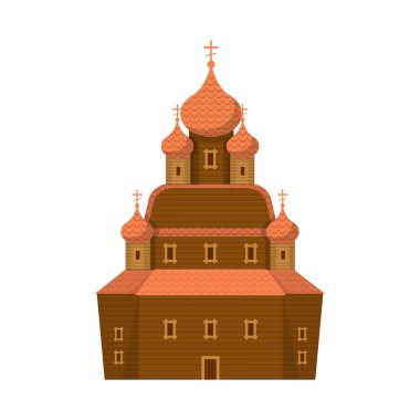Kilise ve ortodoks simgesi vektör tasarımı. Kilise ve inşaat stok vektör illüstrasyon seti.