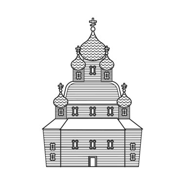 Kilise ve ortodoks simgesi vektör tasarımı. Kilise ve inşaat stok vektör illüstrasyon koleksiyonu.