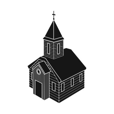Kilise ve ortodoks logosu vektör illüstrasyon. Web için kilise ve şapel stok sembolü Koleksiyonu.
