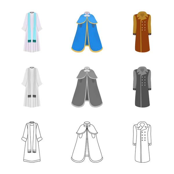 Conception vectorielle de matériel et de vêtements signe. Collection de matériel et de vêtements symbole de stock pour la toile . — Image vectorielle