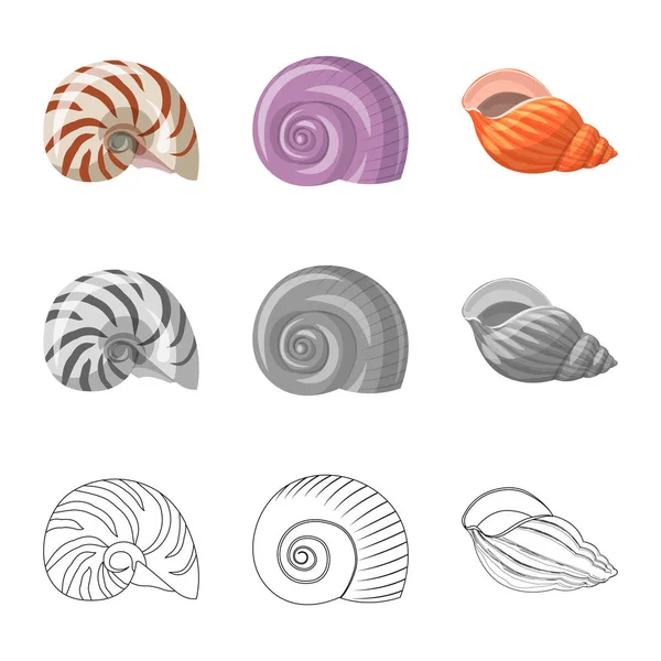 Vector ontwerp van pictogram dier en decoratie. Set van dier en Oceaan aandelensymbool voor web. — Stockvector