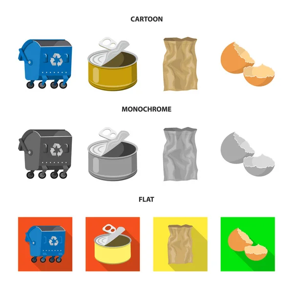 Ilustração vetorial do ícone de despejo e ordenação. Conjunto de dump e junk stock símbolo para web . — Vetor de Stock