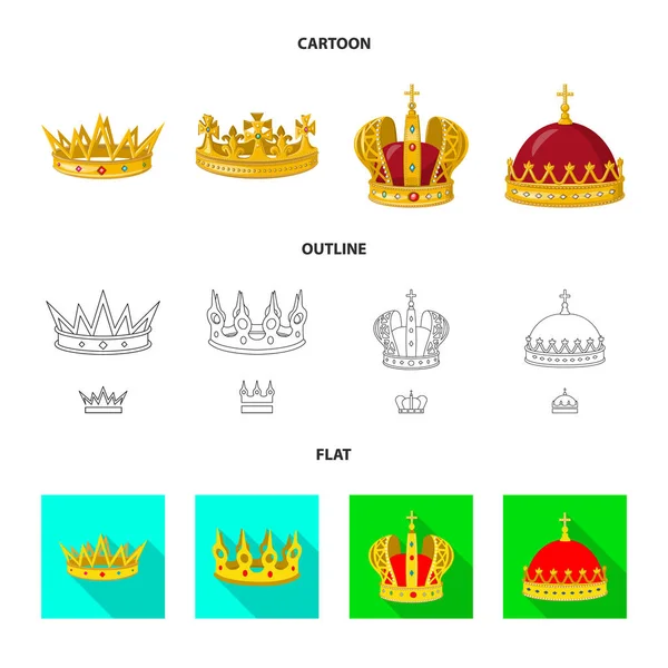 Geïsoleerde object van middeleeuwse en adel logo. Collectie van middeleeuwse en monarchie vector pictogram voor voorraad. — Stockvector