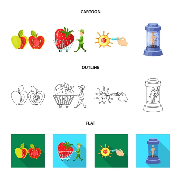 Wektor projekt testu i syntetycznych logo. Zestaw testów i laboratorium Stockowa ilustracja wektorowa. — Wektor stockowy