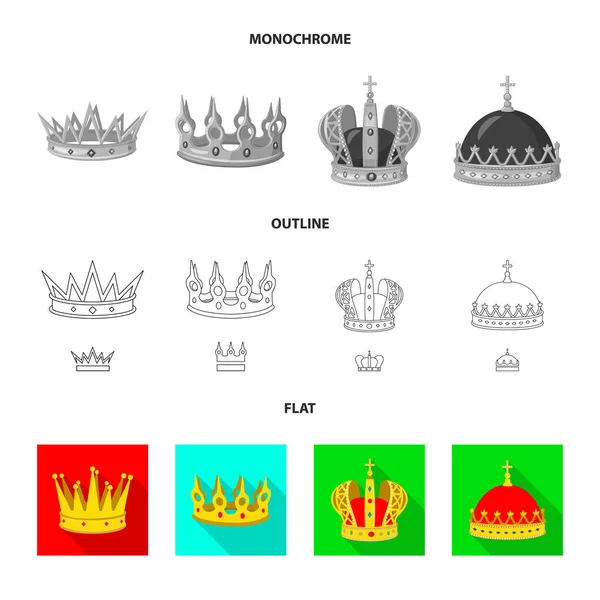 Isolerade objekt av medeltida och adeln logotyp. Samling av medeltida och monarkin vektor ikon för lager. — Stock vektor