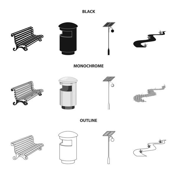 Illustration vectorielle de l'icône urbaine et urbaine. Collection d'icônes vectorielles urbaines et de relaxation pour stock . — Image vectorielle