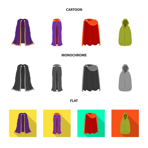 Vektor-Design von Material und Bekleidungslogo. Set aus Material und Kleidungsvektorsymbol für Lager. — Stockvektor