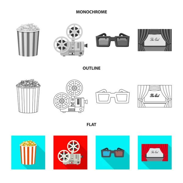 Ilustração vetorial do logotipo da televisão e das filmagens. Coleção de televisão e visualização ilustração vetorial . —  Vetores de Stock