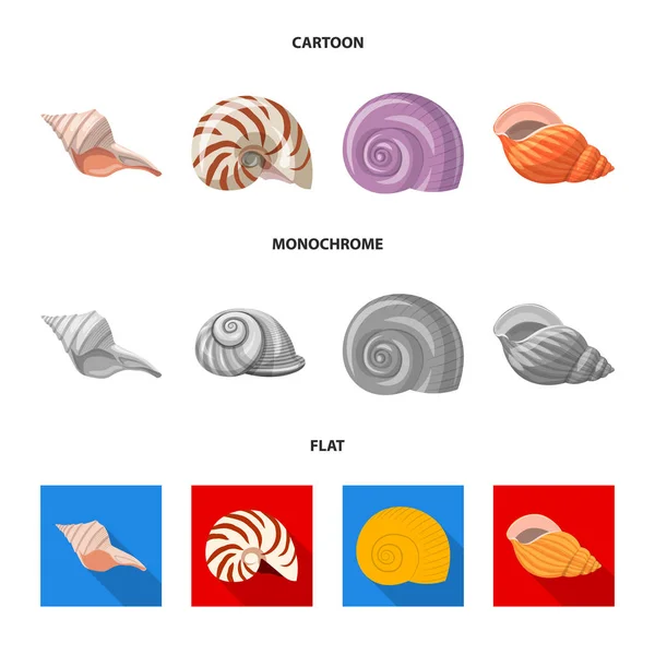 Geïsoleerde object van dier en decoratie logo. Collectie van dier en Oceaan voorraad vectorillustratie. — Stockvector