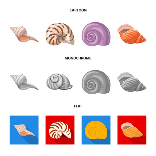 Isoliertes Objekt mit Tier- und Dekorationslogo. Sammlung von Tier- und Meeresbestandsvektorillustrationen. — Stockvektor