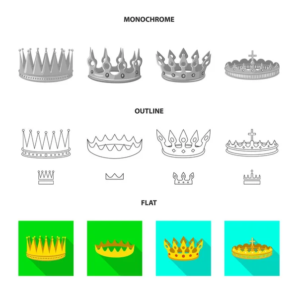 Vektoros illusztráció a középkori és a nemesség szimbólum. A középkori és a monarchia vektor ikon készletek. — Stock Vector