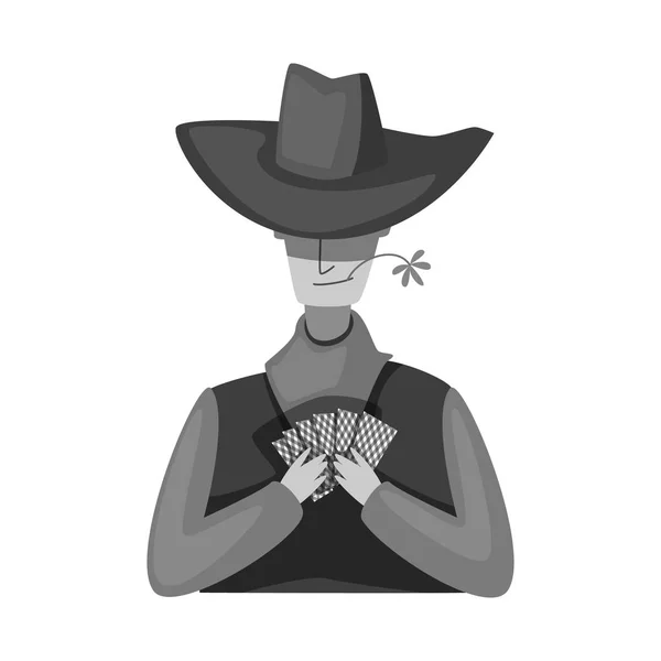 Vector illustration of cowboy and man symbol. Set of cowboy and hunter stock vector illustration. — Stock Vector